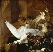 Jan Baptist Weenix Still Life with a Dead Swan painting